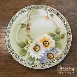 Antique Hand Painted Nippon Plate Moriage Floral Pre-1921 Japan 6” Cottagecore